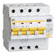 Автомат дифференциального тока АВДТ IEK KARAT АД14 4п 63А 300мА 4,5кА C тип AC картинка